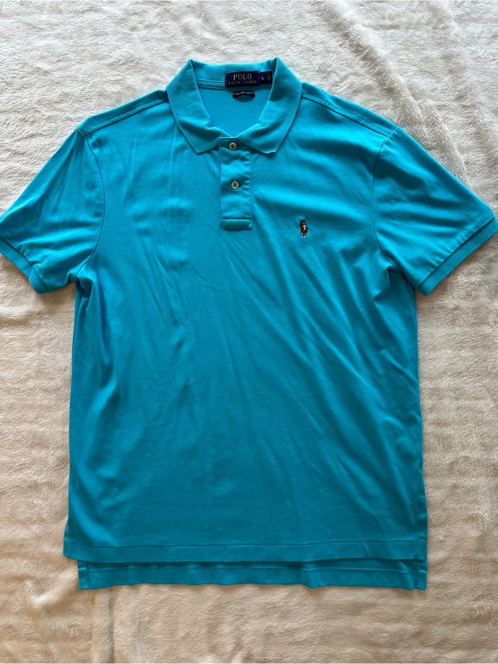 Ralph Lauren Men’s Turquoise Polo Shirt with Embroidered Pony